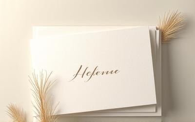 Personalisierte Grußkarte mit eleganter Schrift und einem Blumenmotiv